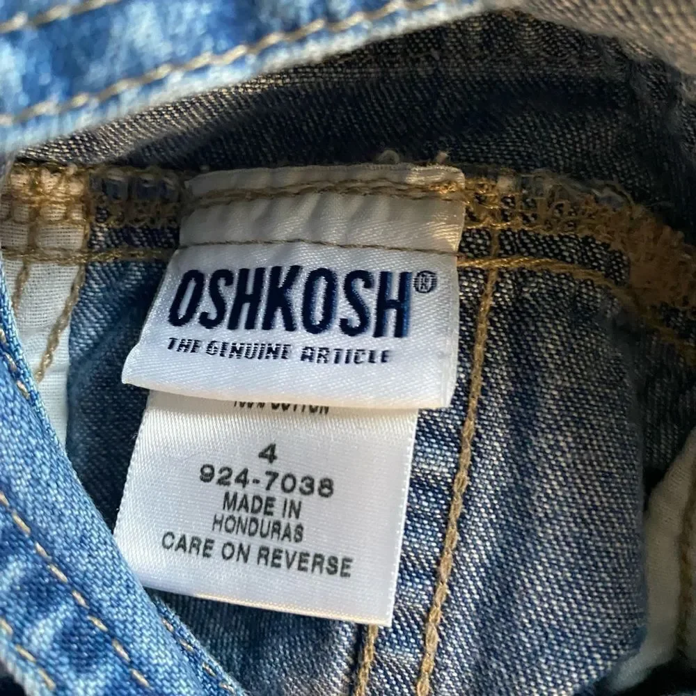 ‎Oshkosh Bib Overall Jean Dress Girls  Size 4
